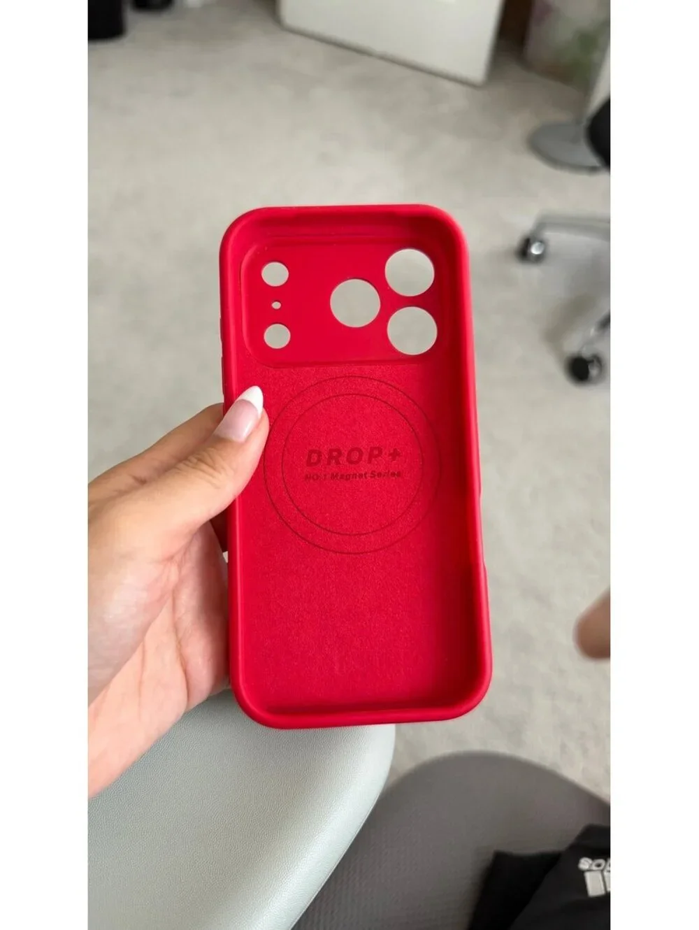 iPhone 17 pro red tpu rubber mag safe phone case